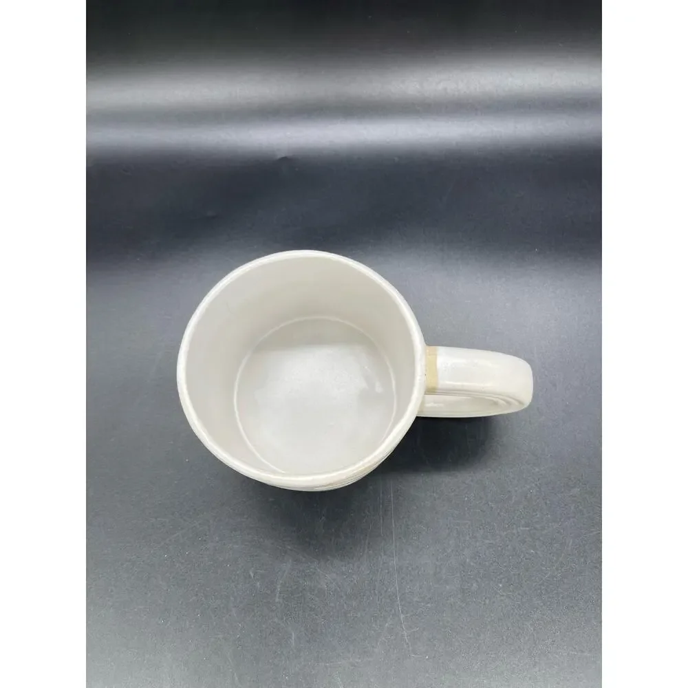 West Elm Hand Painted Glazed Exposed Clay Lines Design Coffee Mug Cup